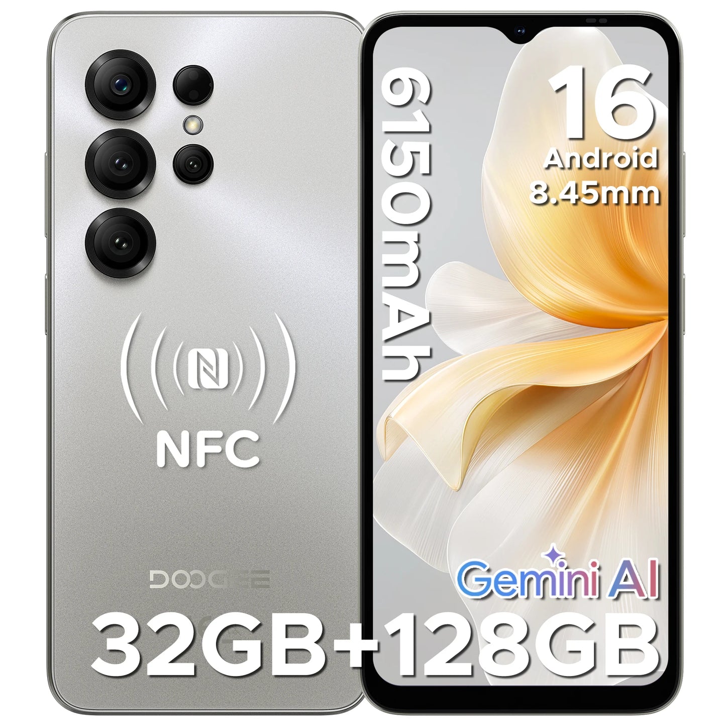 Global Version DOOGEE Note56X Pro Smartphone Android 16 Gemini AI 6150mAh Battery 6.56'' Display Widevine L1 Mobile Phone NFC