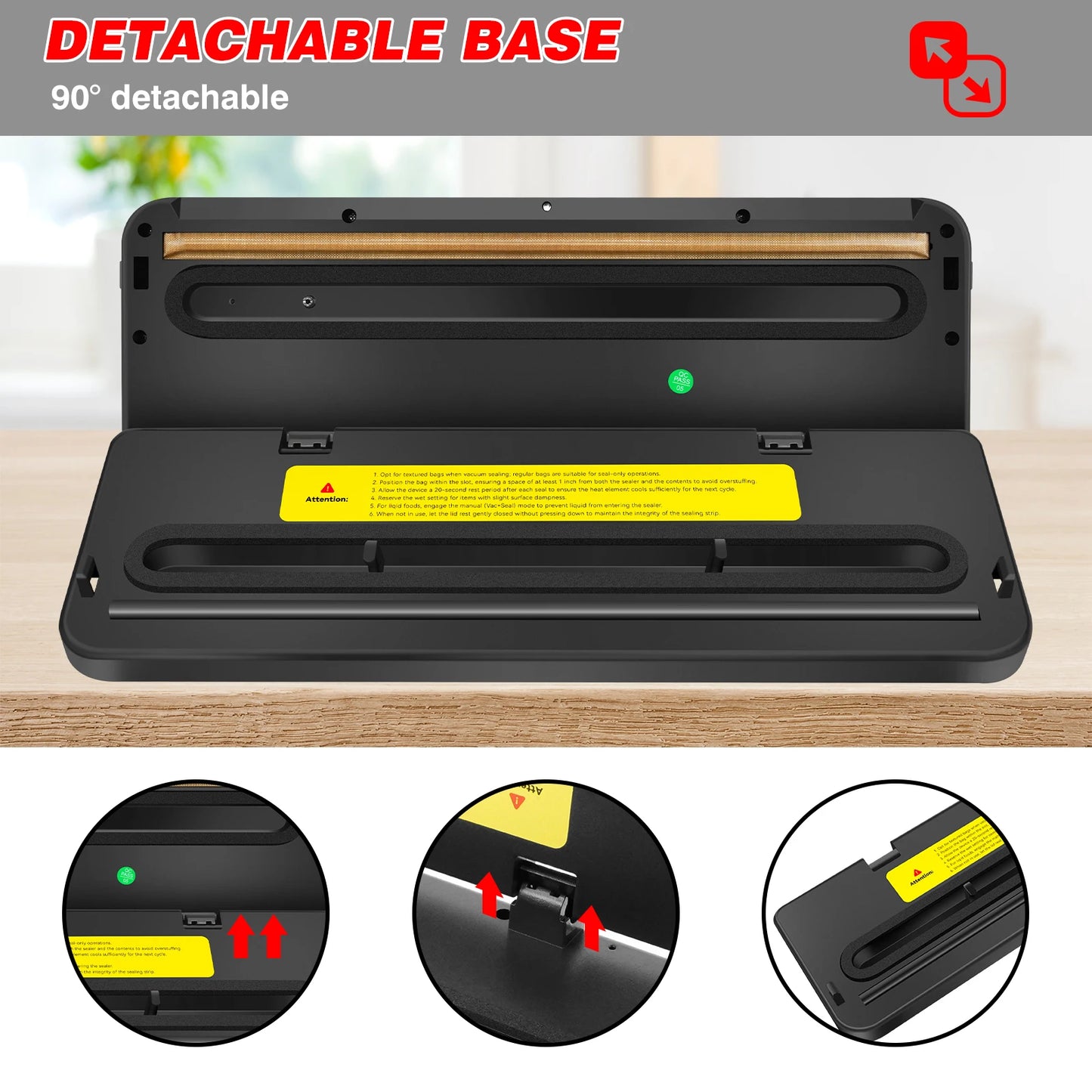 Vacuum Sealer, Automatic Food Vacuum Sealer, 5 Modes, with 10 Sealing Pockets and Built-in Cutter for Sealing of Wet and Dry Food