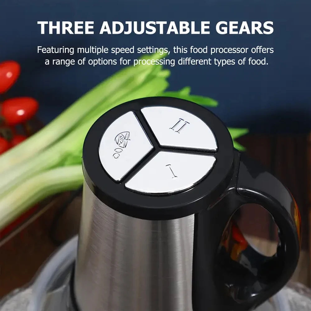 5L 304 Stainless Steel Electric Meat Grinder & Food Chopper with 2 Speeds Meat Mincer, Multifunctional Vegetable Slicer Chopper Mincer Baby Food Processor