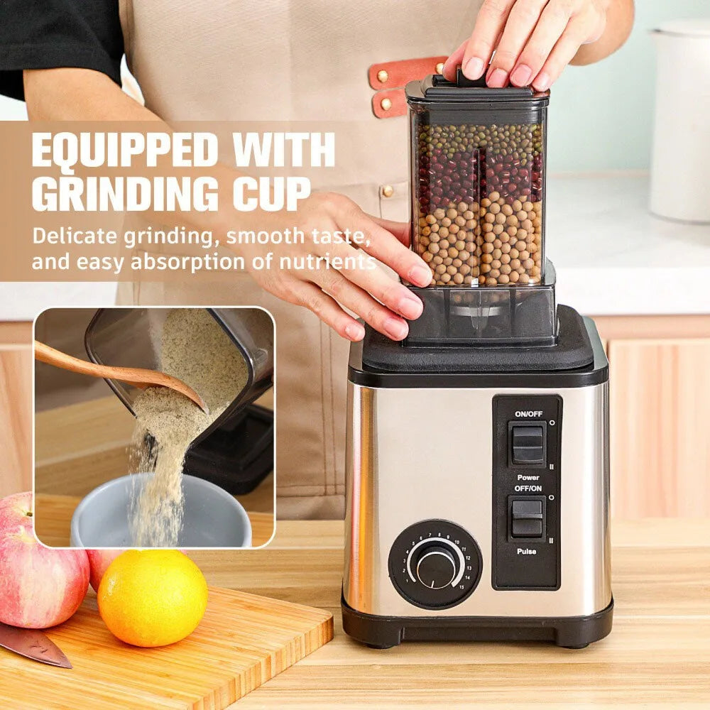 3L Commercial Food Blender, Multi-function Juicer Mixer Grinder Processor with 8 Blades for Restaurant, Bar & Home Use