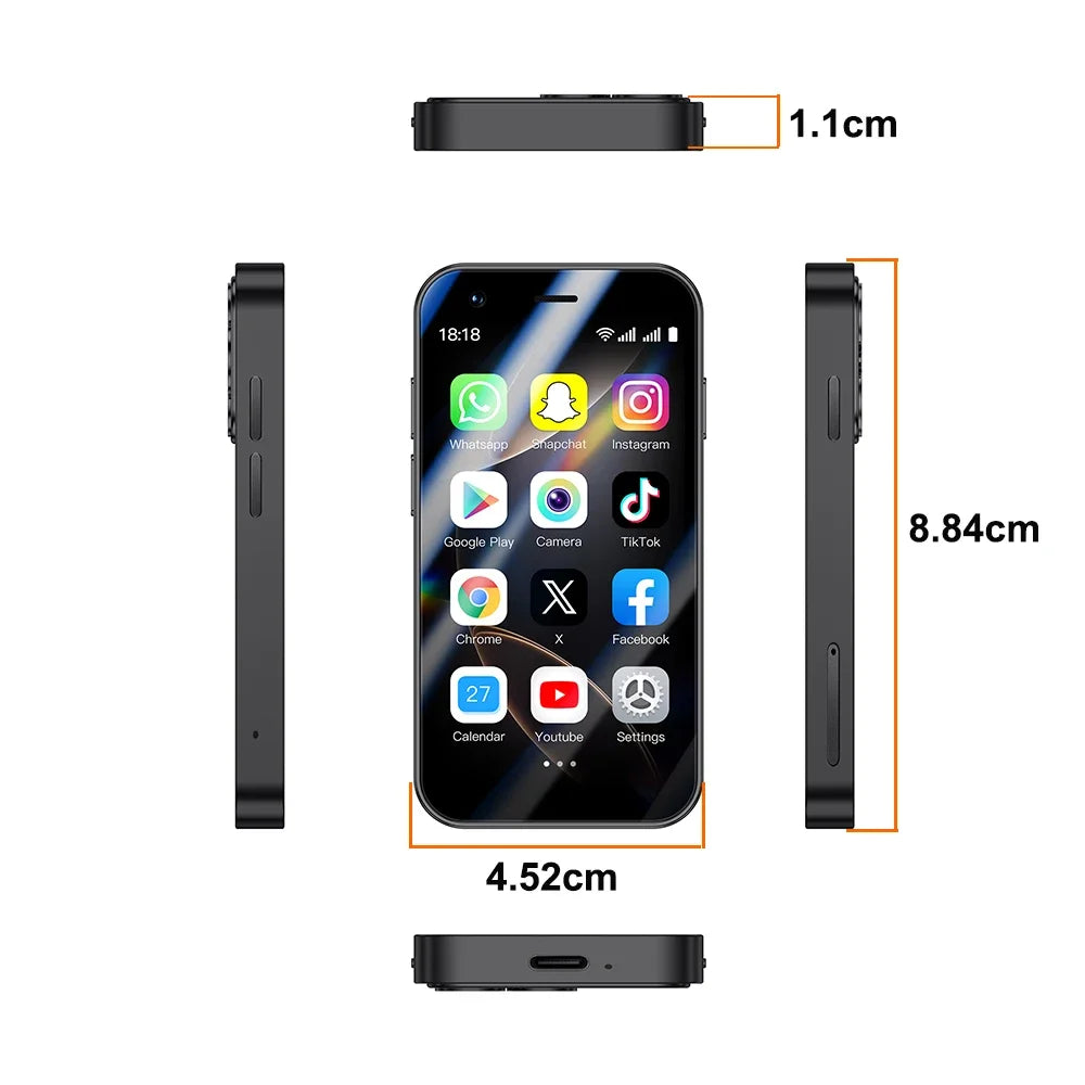 SOYES A17 Mini Android8.1 Smart Phone 3.0 Inches 2GB RAM 16GB ROM Dual SIM Standby Play Store 3G Little Phone