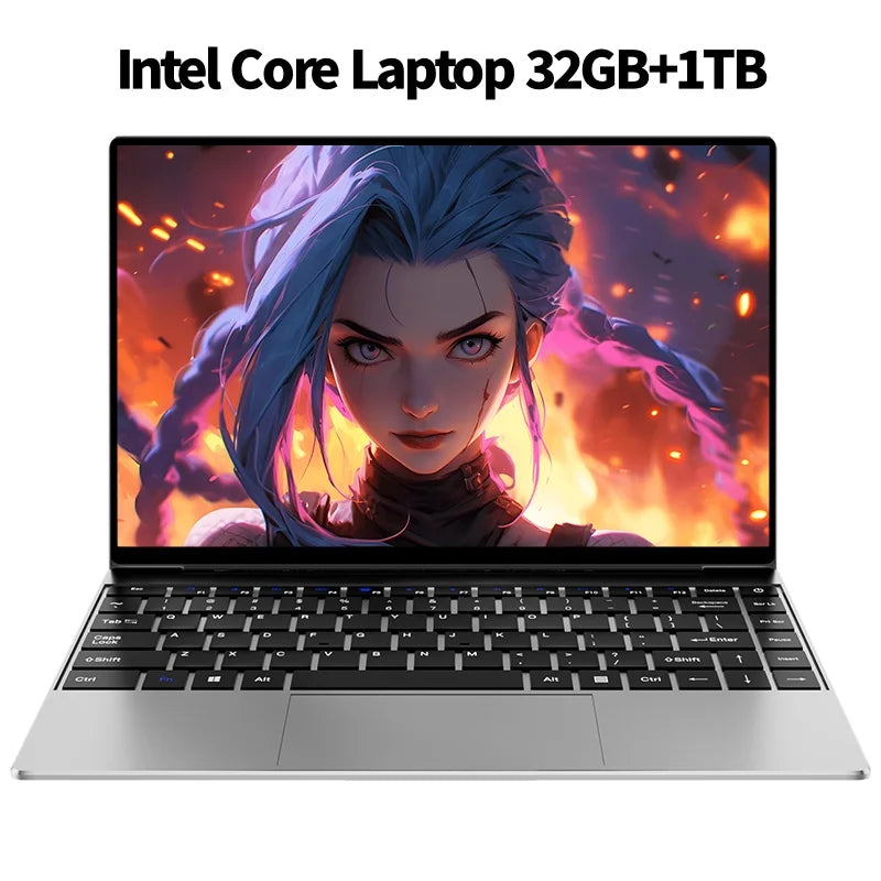 Gaming Laptop Intel Core i7-8650U 32GB RAM 1TB 2TB SSD 1920*1080 HD Office Study Windows 11 Pro ultra-thin Notebook Computer PC