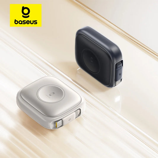 Baseus 100W Retractable PD QC Fast Charging Cable Built-in E-Watch Wireless Charging USB-C Type-C Data Cable For iPhone MacBook