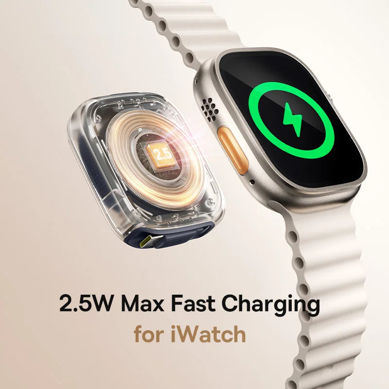 Baseus 100W Retractable PD QC Fast Charging Cable Built-in E-Watch Wireless Charging USB-C Type-C Data Cable For iPhone MacBook