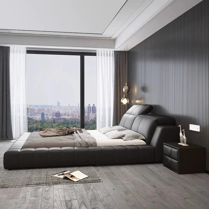 Italian tatami 180x200cm Artificial leather high Headboard bed luxury Double bed furniture queen frame bed sets full furniture