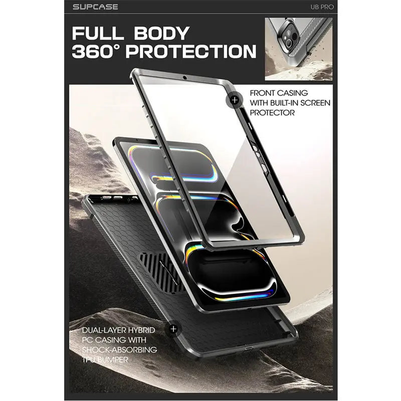 SUPCASE For iPad Pro 11 Inch Case M5/M4 2024/2025 UB PRO Full-body Rugged Cover with Built-in Screen Protector & Kickstand