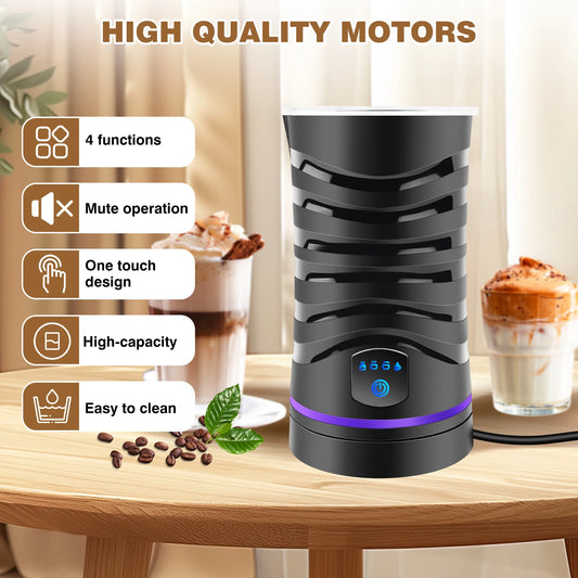 400W 4 in 1 Electric Milk Frother and Steamer Hot Chocolate Machine Temperature Control 600ml Hot and Cold Milk Foam Maker