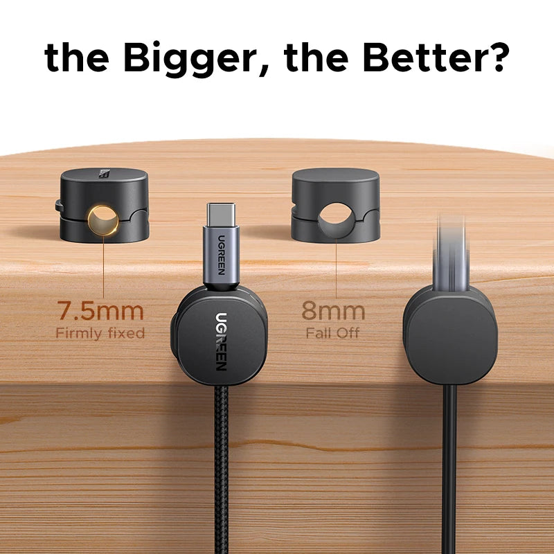 Ugreen Magnetic Cable Organizer Clips for Desk USB Charging Cord Management Holder Wire Ties for Earphone Cable Organizer