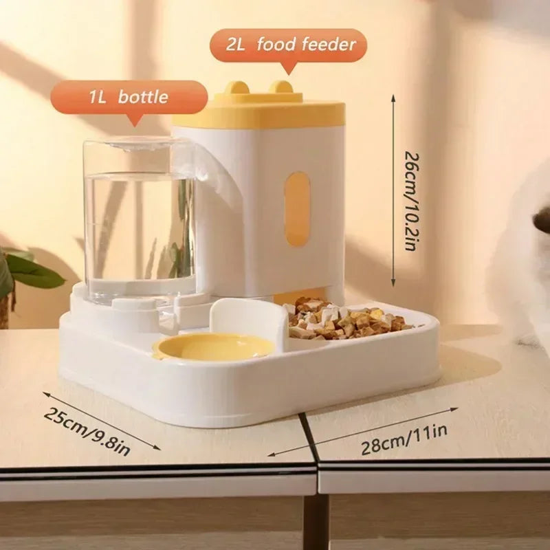 A1 Automatic 2-in-1 Feeder Dog Cat Food Bowl and Water Feeding Device Pet Large Dispenser Puppy Pet Kitten Bowl Accessories 1