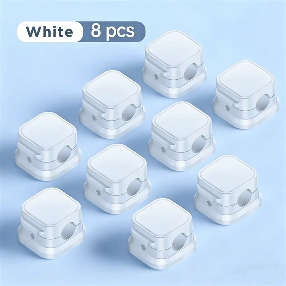 1-6Pcs Magnetic Cable Clip Desk Cable Management Cable Organizer Holder Charging Data Cable Holder Adhesive Wire Keeper Under