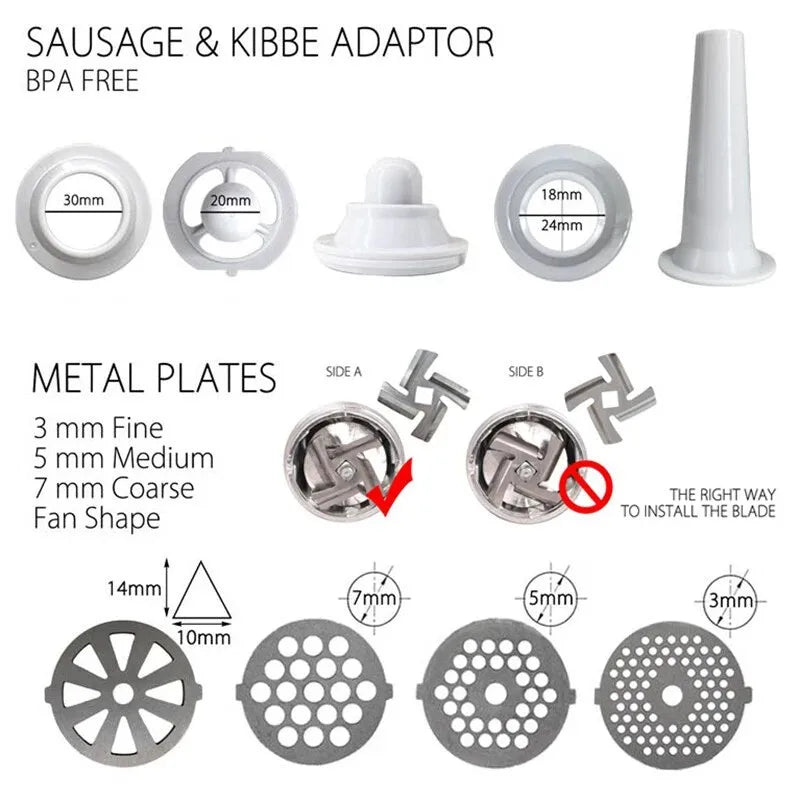 3500W Heavy Duty Electric Meat Mincer, Multifunctional Meat Grinder & Sausage Maker, Household Meat Processing Machine UK Stock