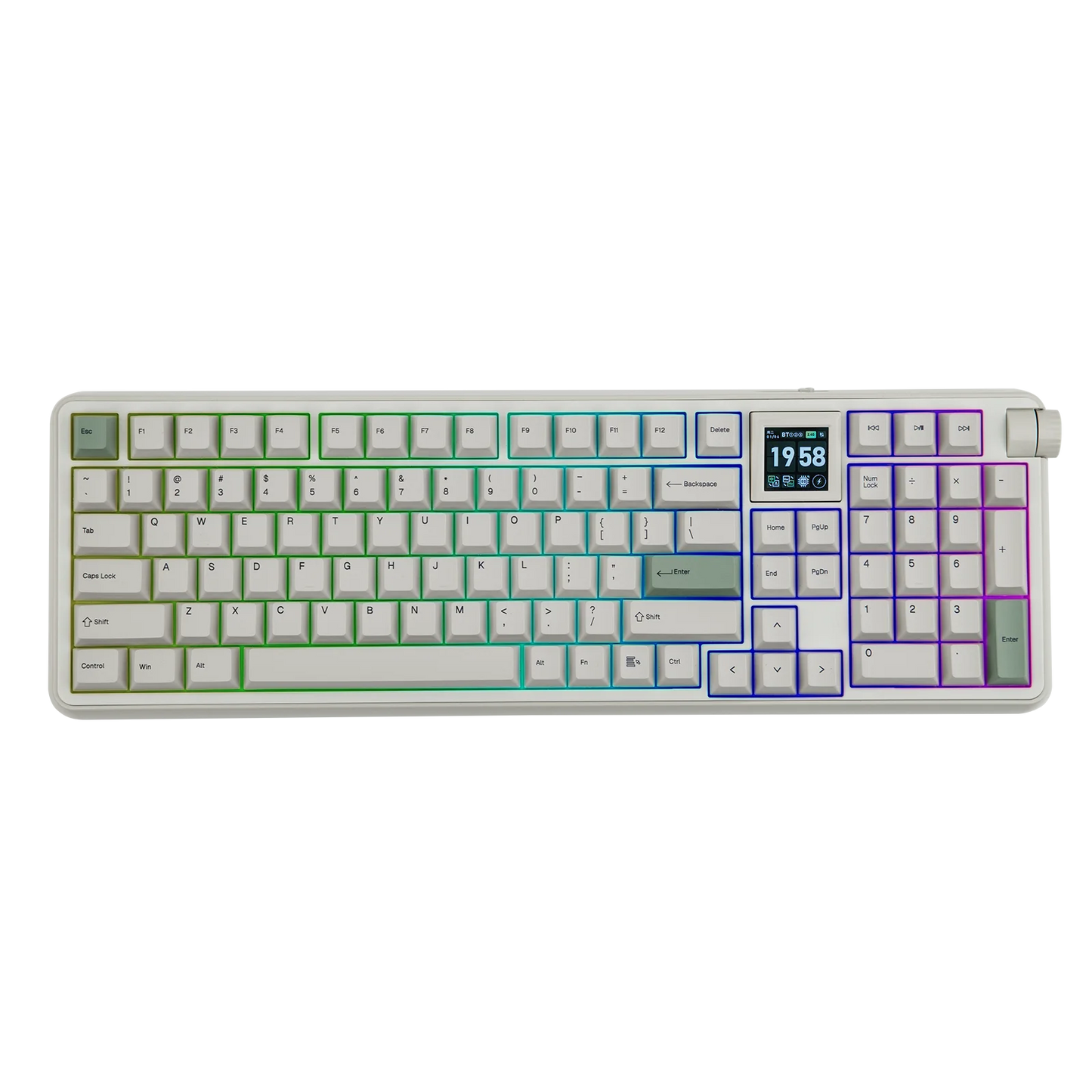 EPOMAKER RT100 PRO Full Sized ANSI US Layout Tri-mode Wireless Mechanical Gaming Keyboard with 5000mAh Battery & RGB Backlight