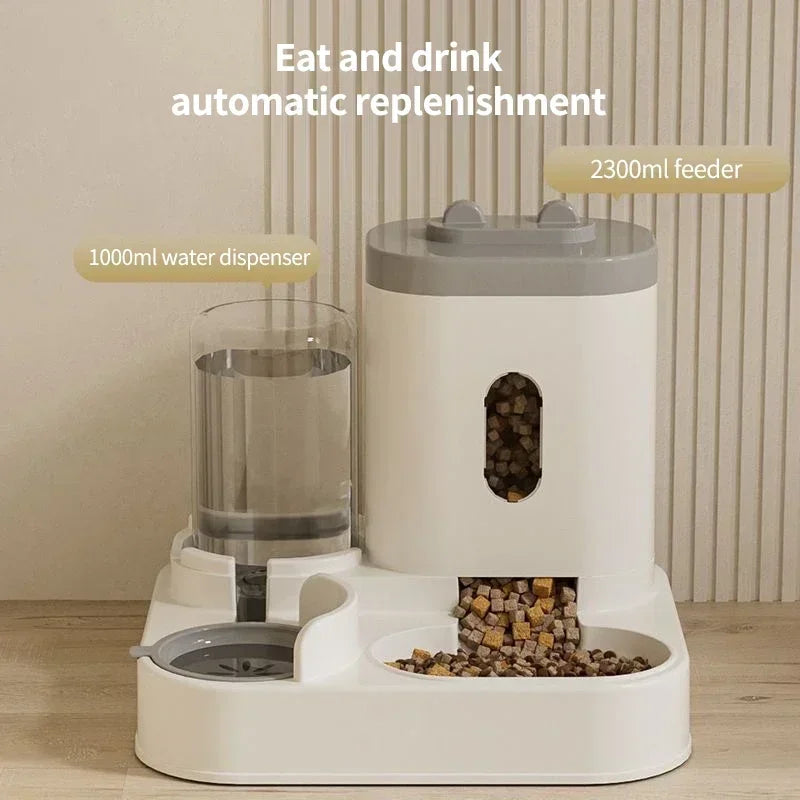 A1 Automatic 2-in-1 Feeder Dog Cat Food Bowl and Water Feeding Device Pet Large Dispenser Puppy Pet Kitten Bowl Accessories 1
