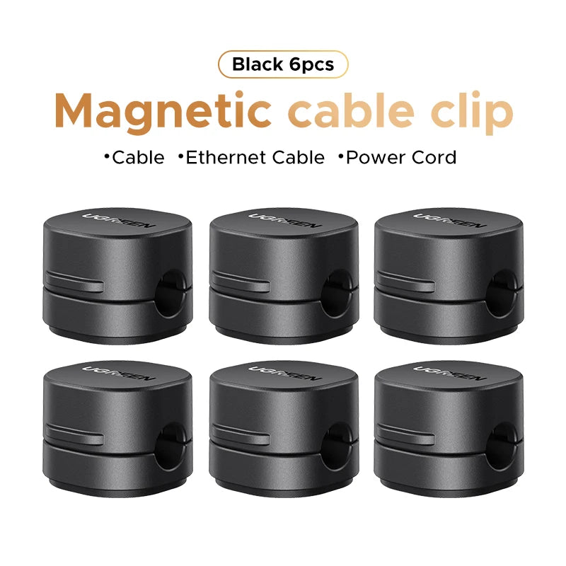 Ugreen Magnetic Cable Organizer Clips for Desk USB Charging Cord Management Holder Wire Ties for Earphone Cable Organizer