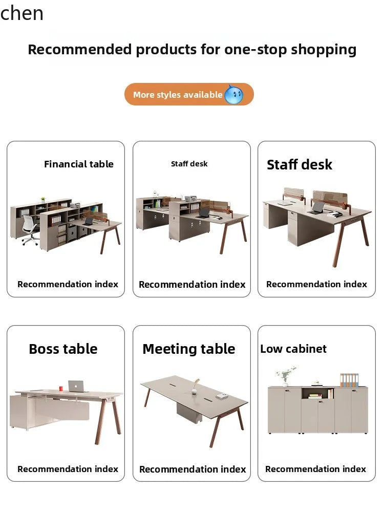 CZ Staff Office Desk and Chair Set Simple Modern Office Six-Four Person Workstation Partition Cubicle Workstation Computer Desk