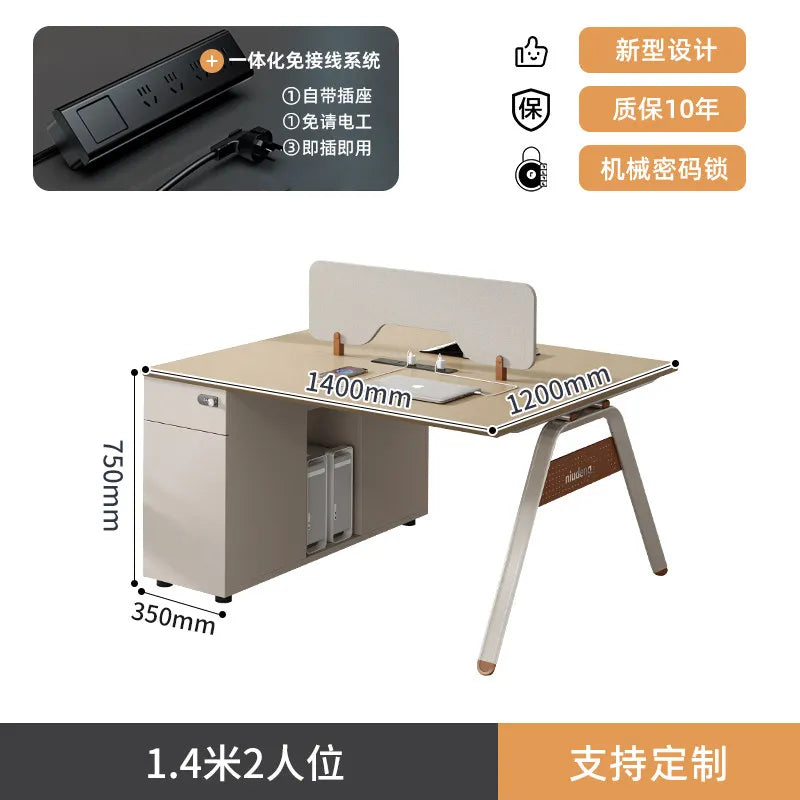 CZ Staff Office Desk and Chair Set Simple Modern Office Six-Four Person Workstation Partition Cubicle Workstation Computer Desk