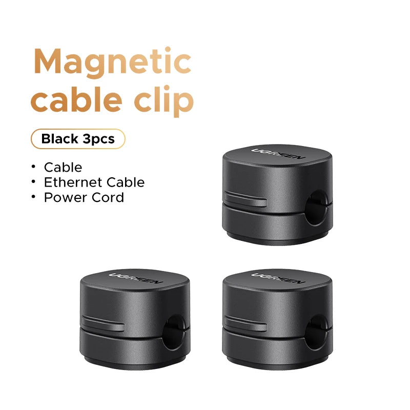 Ugreen Magnetic Cable Organizer Clips for Desk USB Charging Cord Management Holder Wire Ties for Earphone Cable Organizer