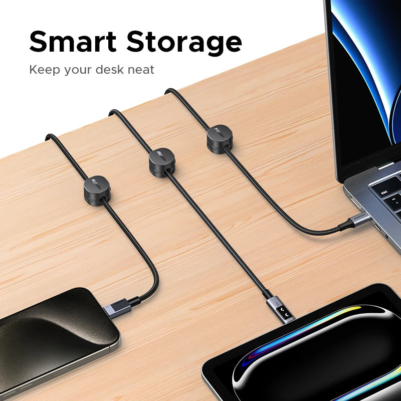 Ugreen Magnetic Cable Organizer Clips for Desk USB Charging Cord Management Holder Wire Ties for Earphone Cable Organizer