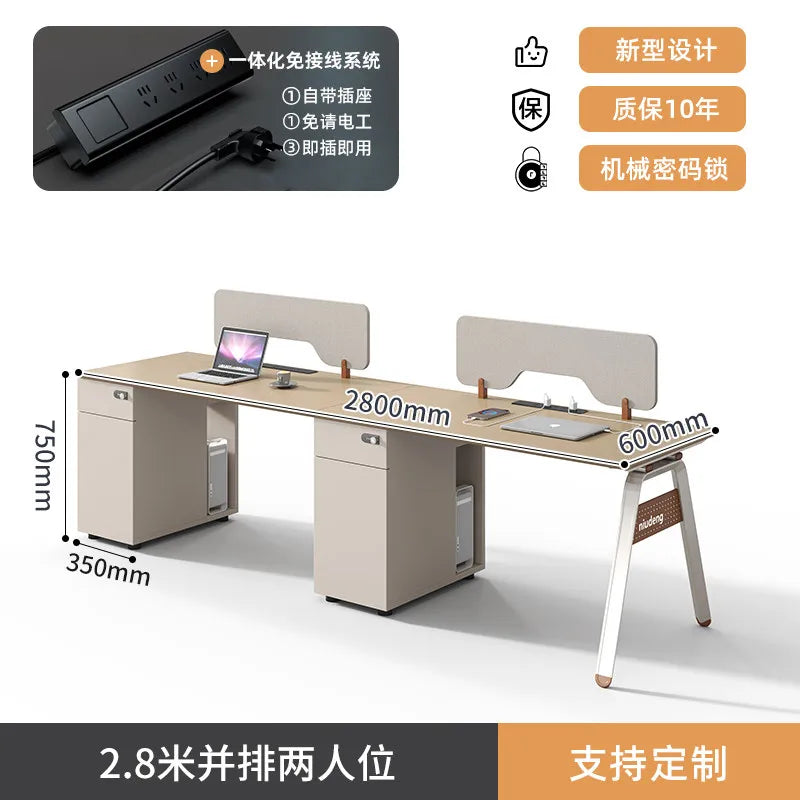 CZ Staff Office Desk and Chair Set Simple Modern Office Six-Four Person Workstation Partition Cubicle Workstation Computer Desk