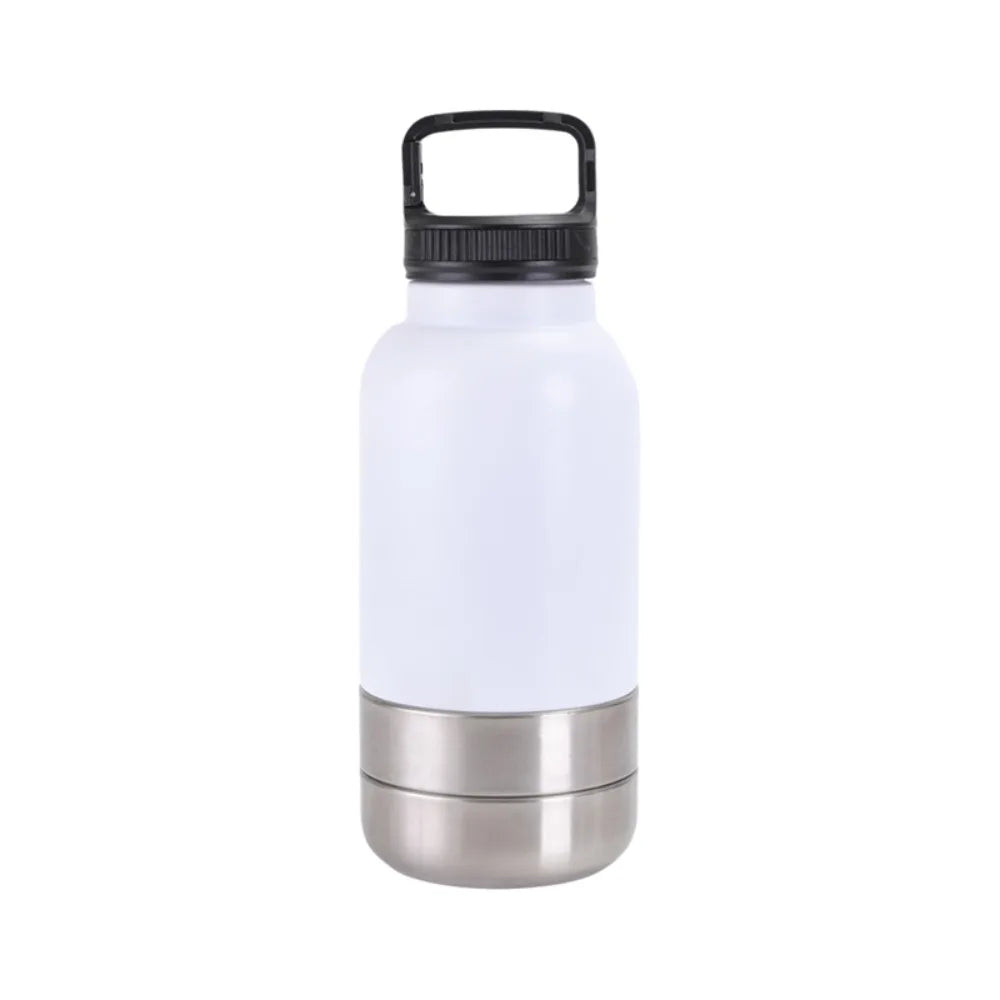 3 in 1 Stainless Steel Pet Water Bottle Multi-layered 32Oz Dog Feeding Bottle Detachable Large Capacity Dog Drinking Bottle