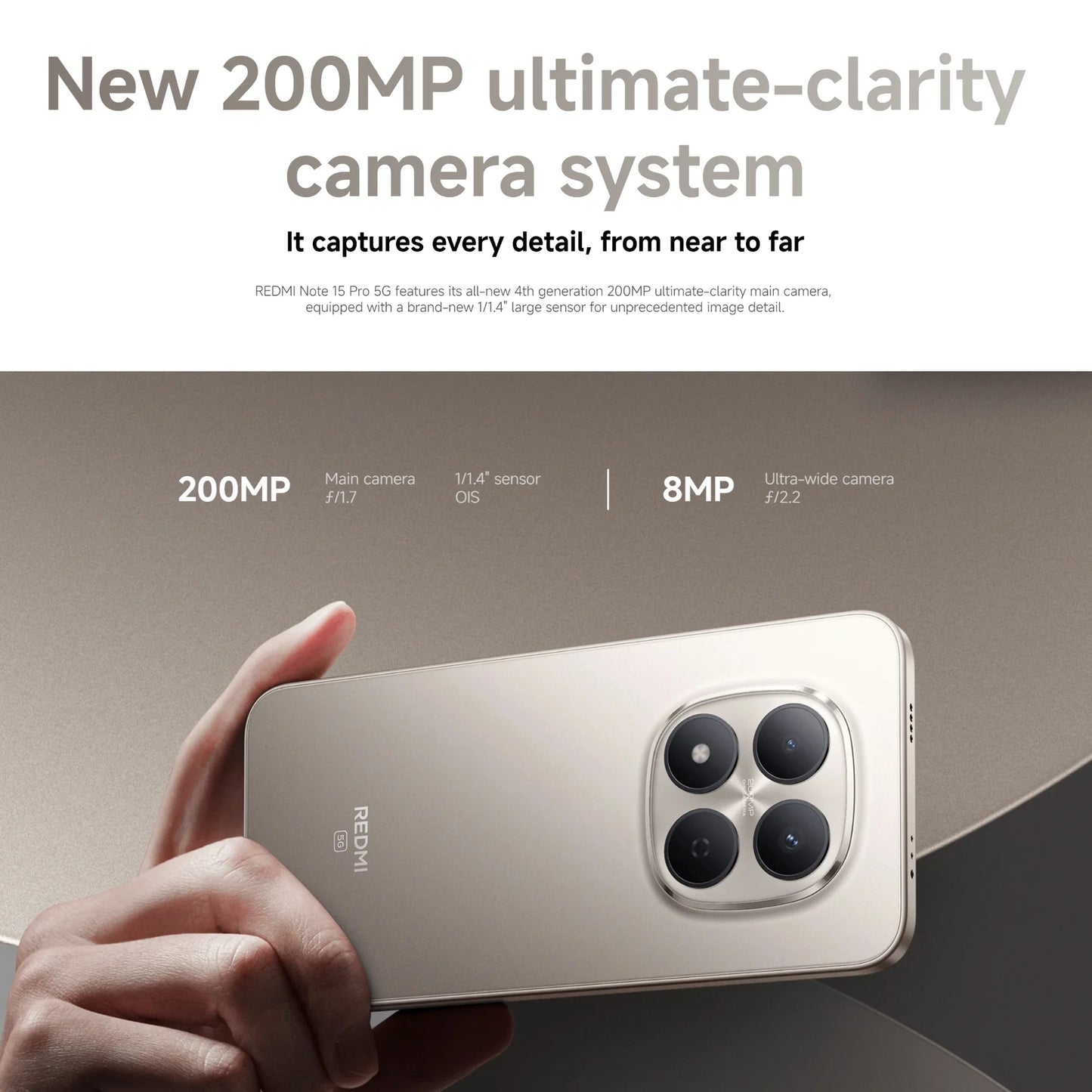 Xiaomi Redmi Note 15 Pro 5G, 12+512GB Global Version, MediaTek Dimensity 7400-Ultra 6.83" 120Hz AMOLED Display 200MP 6580mAh 45W