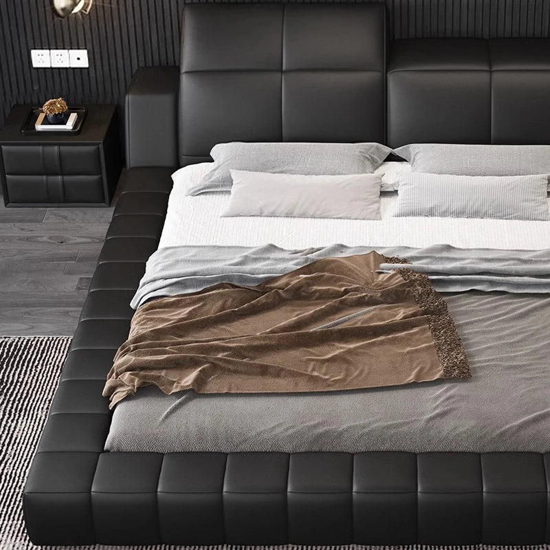 Italian tatami 180x200cm Artificial leather high Headboard bed luxury Double bed furniture queen frame bed sets full furniture