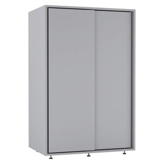 120cm 2 Sliding Door Wardrobe, Freestanding Bedroom Closet with Hanging Rail amp Durable Feet, Engineered Wood Storage Cupboard