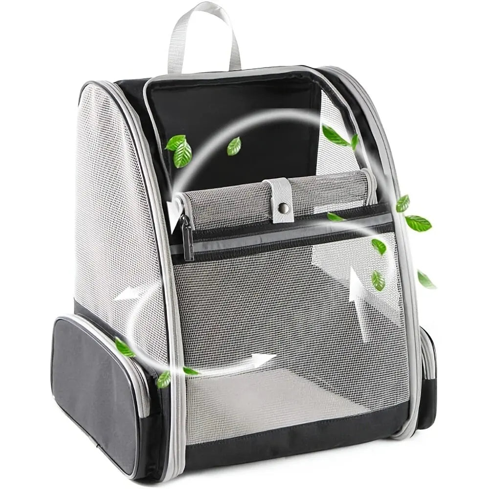 Cat Backpack Carrier Large Pet Backpack for Small Dog Medium Cat Puppy Kitten Bunny up to 15lbs, Ventilated Mesh Dog