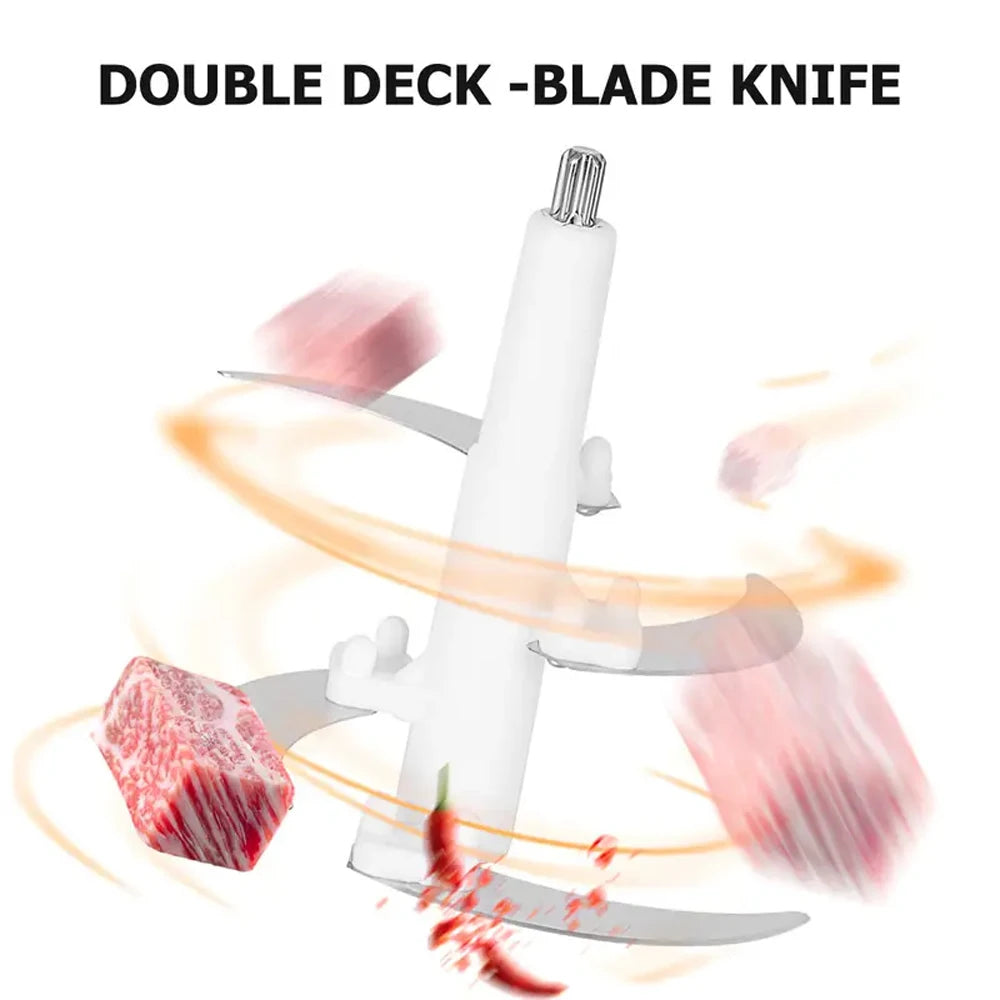 5L 220V 500W Electric Meat Grinders Stainless Steel Food 2 Speeds Stainless Steel Multifunctional Vegetable Slicer Chopper Food Crusher Large-capacity Vegetable Slicer Chopper Mincer Baby Food Processor
