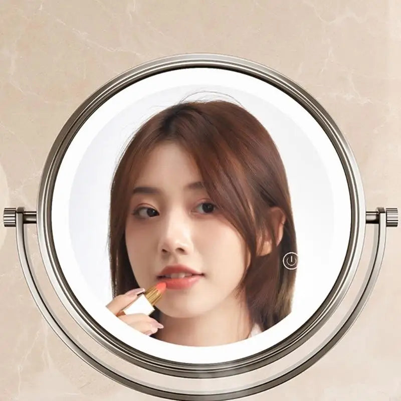 Self Priming Led Folding Bathroom Mirror Wall Mounted Light Bathroom Makeup Mirror 8 Inch 3X Magnifying Arm Extend Bath Mirrors