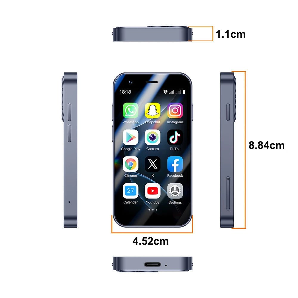 SOYES A17 Mini Android8.1 Smart Phone 3.0 Inches 2GB RAM 16GB ROM Dual SIM Standby Play Store 3G Little Phone