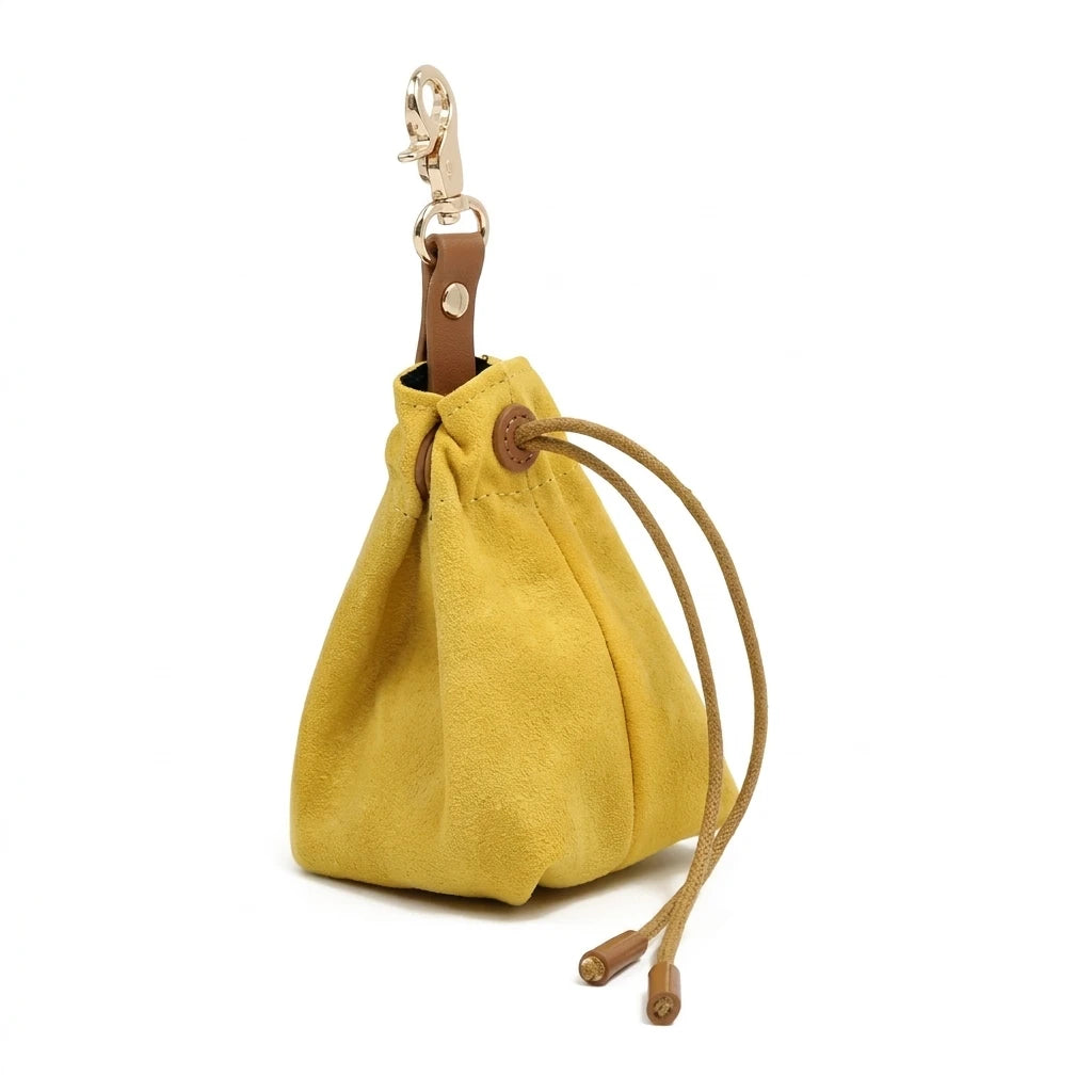 Canvas Pet Snack Bag With Drawstring Waist Hanging Design For Outdoor Dog Walking