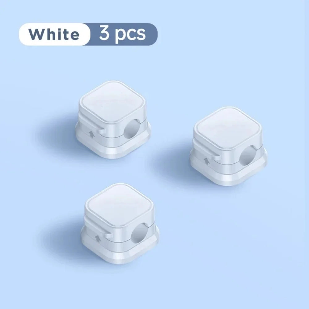 1-6Pcs Magnetic Cable Clip Desk Cable Management Cable Organizer Holder Charging Data Cable Holder Adhesive Wire Keeper Under