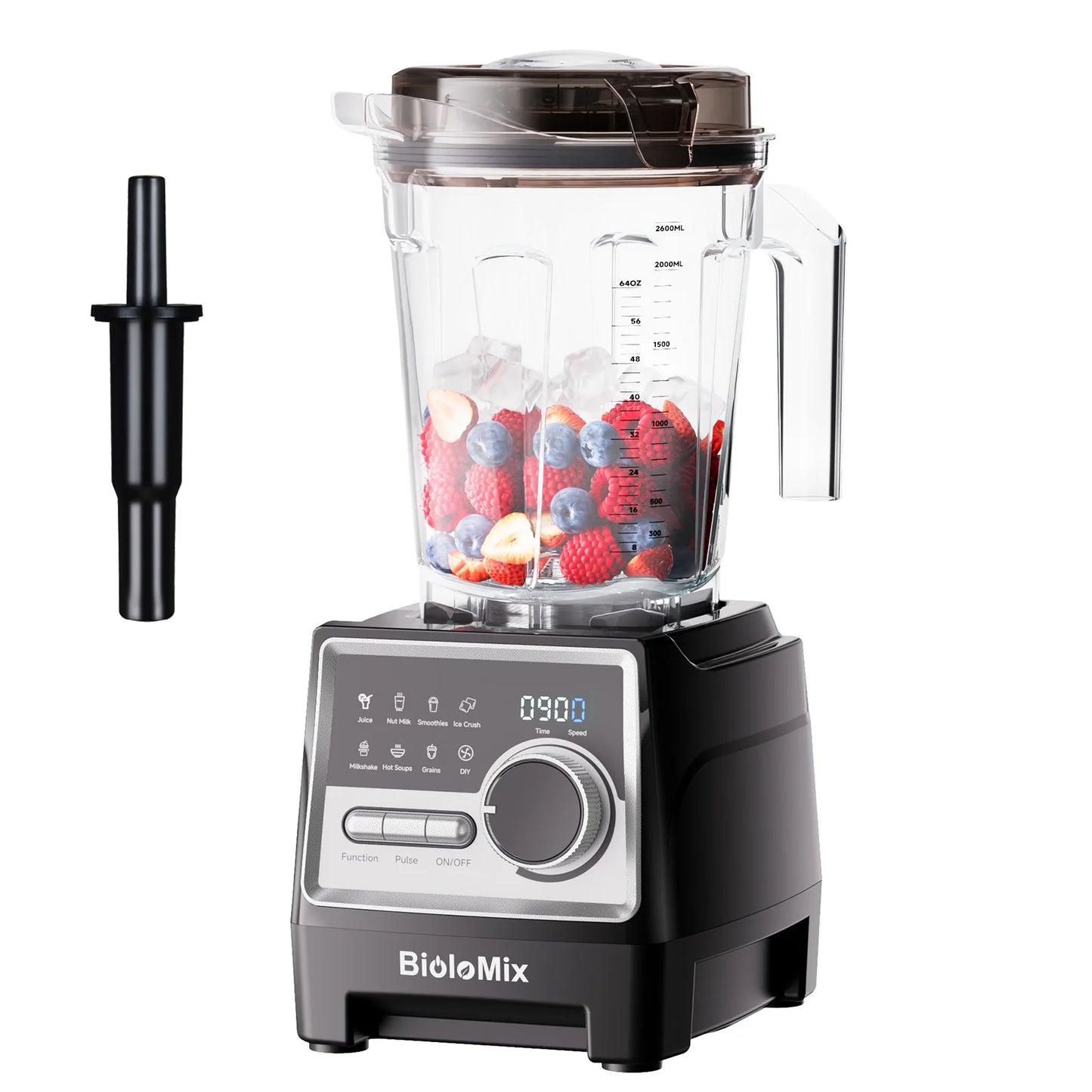 BioloMix 1500W Professional Blender, 2.6L BPA-Free Jar With 6 Blade, 7 Program Settings for Smoothies Shakes Nut Milk