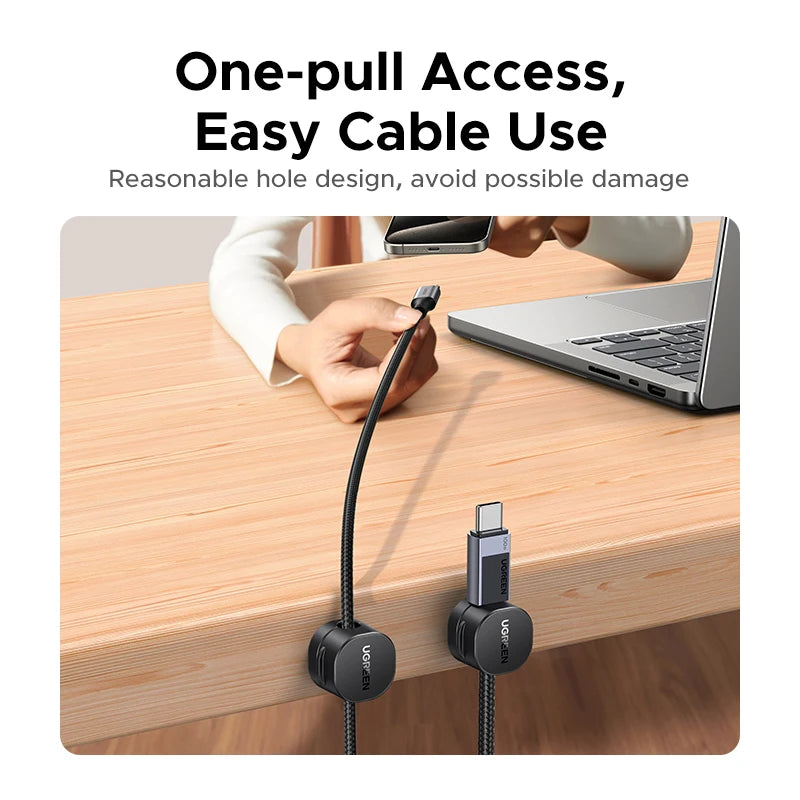 Ugreen Magnetic Cable Organizer Clips for Desk USB Charging Cord Management Holder Wire Ties for Earphone Cable Organizer