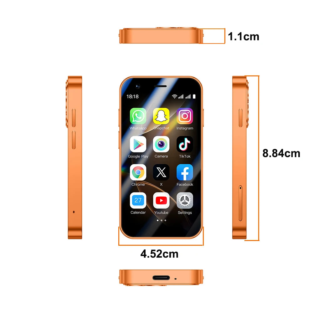 SOYES A17 Mini Android8.1 Smart Phone 3.0 Inches 2GB RAM 16GB ROM Dual SIM Standby Play Store 3G Little Phone