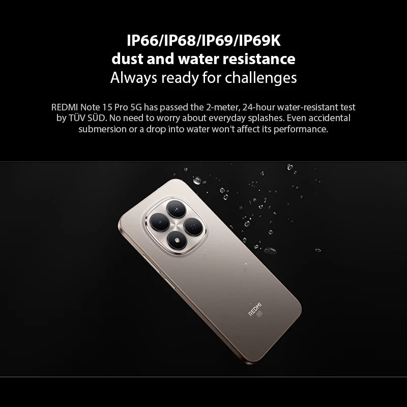 Global Version Xiaomi Redmi Note 15 Pro 5G MediaTek Dimensity 7400-Ultra 6.83'AMOLED Display 200MP Main Camera Mobile Phones