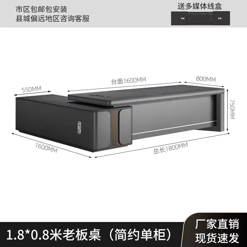 I Boss Office Desk And Chair Combination Light Luxury High Sense Simple Modern Furniture Large Class Desk President Table