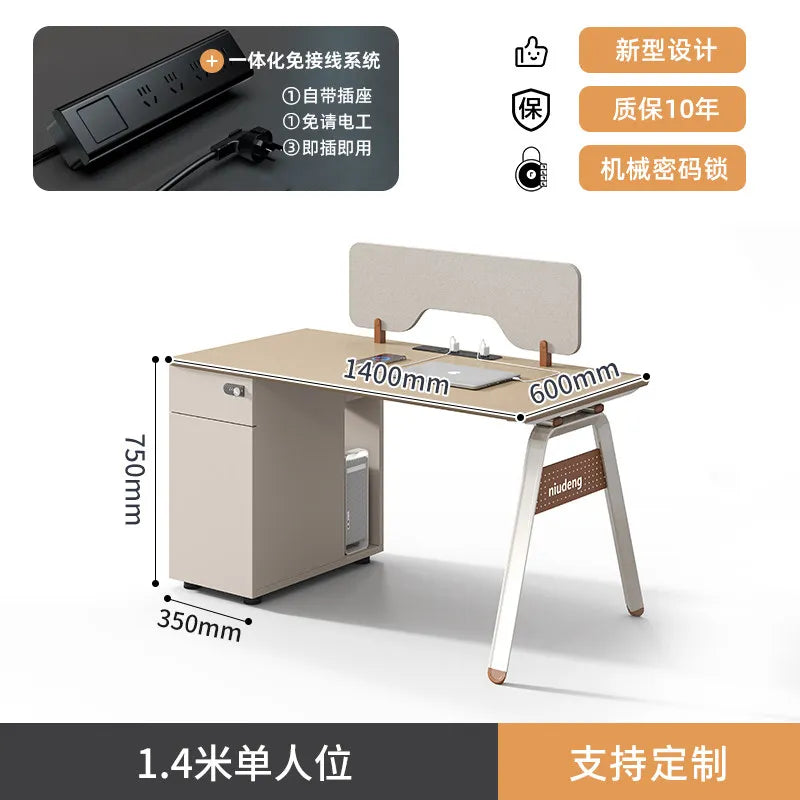 CZ Staff Office Desk and Chair Set Simple Modern Office Six-Four Person Workstation Partition Cubicle Workstation Computer Desk